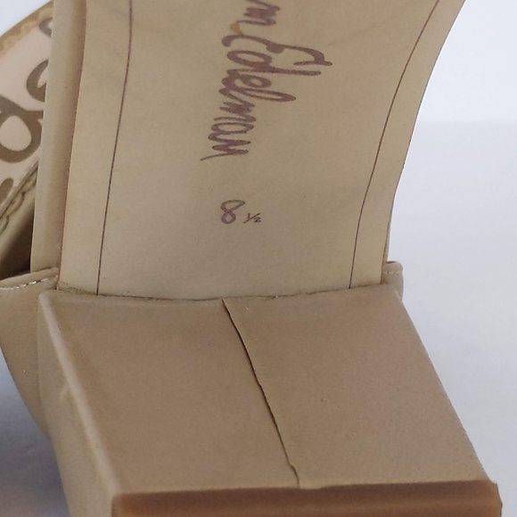 Sam Edelman Beige Leather Open Toe Heels - Picture 11 of 13